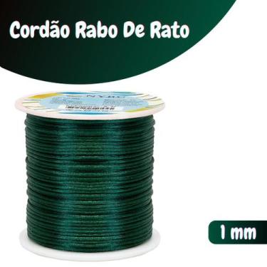 Imagem de Fio De Seda Verde Escuro - Cordão Rabo De Rato 1mm - Nybc