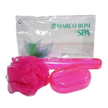Imagem de Kit Higiene Com Porta Sabonete e Escova, Esponja Necessaire - MARCO BO