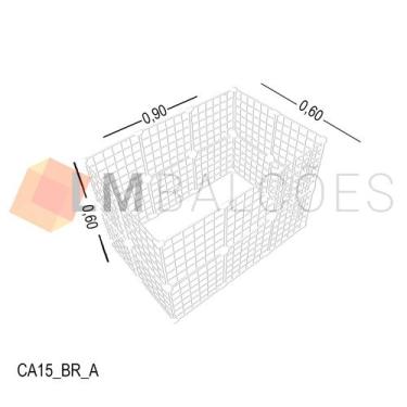 Imagem de Cercadinho Aramado Branco Para Pet - 0,90 X 0,60 X 0,60m - LM Balcoes
