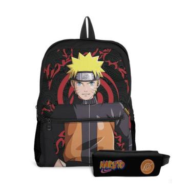 Imagem de  Kit Mochila com Bolso e Estojo Infantil Naruto Menina e Menino  - Use