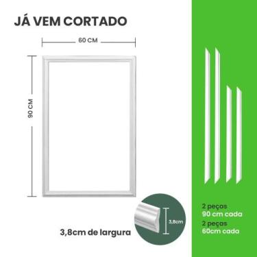 Imagem de Roda Meio Boiserie Autocolante Kit Cortado 60x90 Modelo RM61 3,8cm  - 