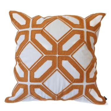 Imagem de Almofada Souq Alto Relevo Bordado Offwhite e Cobre Quadrada - Cazachic