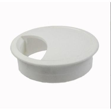 Imagem de Acabamento Passa Fio Mesa Computador Branco 59mm 02 Peças - comercial