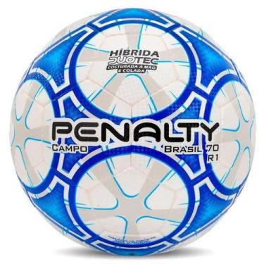 Imagem de Bola De Futebol De Campo Penalty Brasil 70, Branco, Azul, Preto, ST