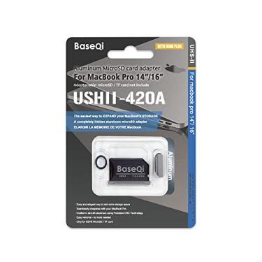 Imagem de Baseqi UHS-II Adaptador microSD de alumínio para MacBook Pro 2021 M1 14 e 16 polegadas (cinza espacial + capa contra poeira HDMI)