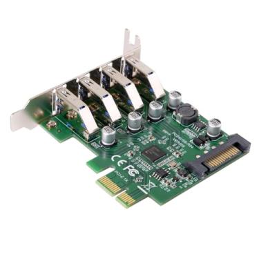 Imagem de NFHK Perfil baixo 4 portas PCI-E para USB 3.0 HUB PCI Express adaptador de cartão de expansão 5Gbps para placa-mãe
