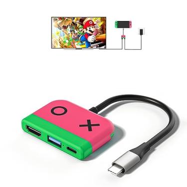 Imagem de Estação de ancoragem Switch TV para Nintendo Switch, base portátil com porta HDMI TV USB 3.0 e carregamento USB C, compatível com Nintendo Switch, MacBook Pro/Air, Samsung e mais (cinza)
