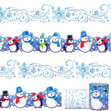 Imagem de 1,82 m, bordas sazonais para quadro de avisos, bordas para sala de aula, quadro negro, acabamento para professores, estudantes, quadro-negro, artigos de festa escolar (flocos de neve de inverno)