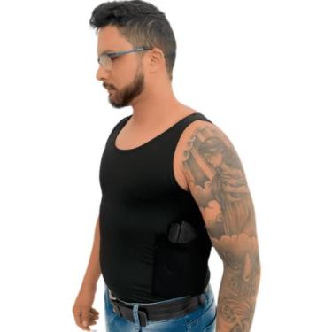 Imagem de Camiseta Para CAC Regata / Porta 2 Carregadores Masculina Preta - C51 