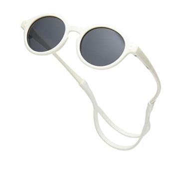 Imagem de Pro Acme Lindos óculos de sol redondos polarizados para bebês com alça TPEE, borracha flexível para bebês recém-nascidos de 0 a 36 meses, A*Armação branca | Lente cinza, Ages 0-36 Months