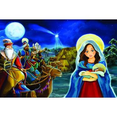 Imagem de Painel de Lona Natal Nossa Senhora e Menino Jesus - Fabrika de Festa, 