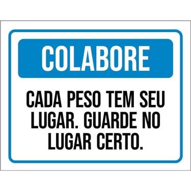 Imagem de Placa Academia - Colabore Cada Peso Tem Seu Lugar 36X46