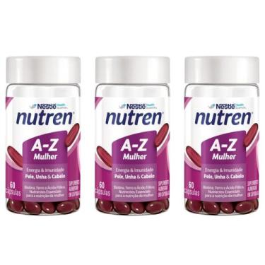 Imagem de Kit 3 Nutren A-Z Mulher 60 Caps Cabelo pele unhas energia