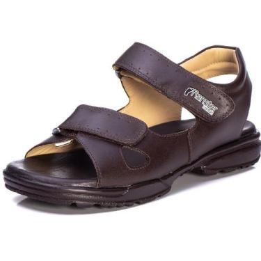 Imagem de Sandália Papete Masculina Ortopédica Anatomica de Couro Cafe - Ranster