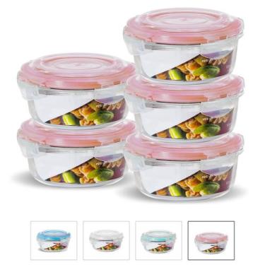 Imagem de KIT 5 Potes de Vidro Redondo com Tampa Hermética 620ml - U4home, Verme