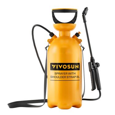 Imagem de VIVOSUN Pulverizador de Pressão de Bomba de 2,1 Gal/8L, Frasco de Spray de Água Pressurizada com Alça de Ombro Ajustável, Bico Ajustável, Válvula de Segurança e Vedações Adicionais, Ideal para Regar,