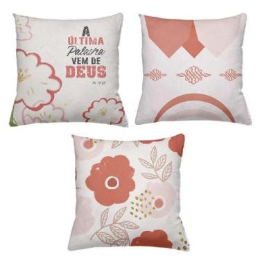Imagem de Kit 3 Almofadas Decorativas Cheias 40 x 40 Deus - Deluzz