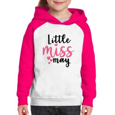 Imagem de Moletom Infantil Little miss may - Foca na Moda, Branco, Rosa, 10