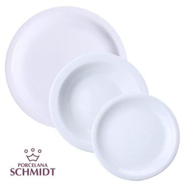 Imagem de Conjunto Pratos Porcelana Protel 6 Rasos 6 Fundos 6 Sobremesa Schmidt 
