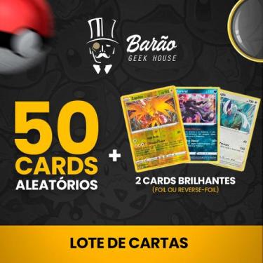Imagem de ORIGINAL - Lote de 50 Cards Pokemon+ 2 Cards Foil/Rev Foil - COPAG