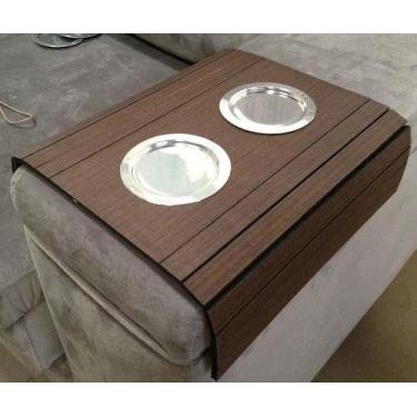 Imagem de Kit 02un Esteiras Braço Sofá Porta Copos De Alumínio Tabaco - M A Sorp