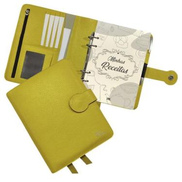 Imagem de Agenda Minhas Receitas Couro 168-R Raffai Couros, Amarelo