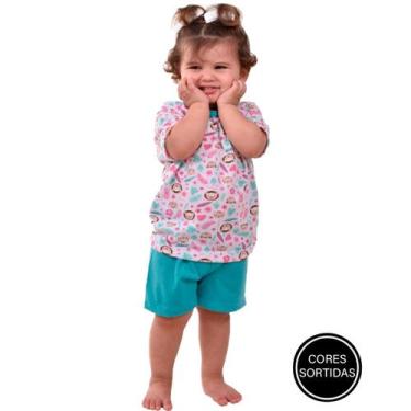 Imagem de Kit 3 Pijamas Infantil Curto Vekyo Modas Menino e Menina Baby Doll Beb