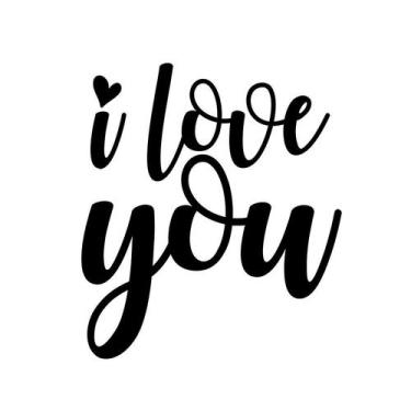 Imagem de Transfer Para Balão Lettering -  I Love You Coração - 01 Unidade - Riz