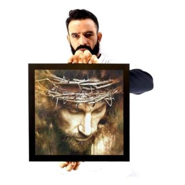 Imagem de Belissimo Quadro Pintura Jesus Cristo Coroa De Espinhos - Fanarte