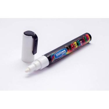 Imagem de Giz Líquido 5mm 8g Caneta Ponta Dupla Lousa Vidro Branco - Coriart