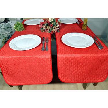 Imagem de Caminho de Mesa Matelado  - Vermelho Scarlet