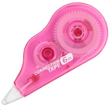 Imagem de Corretivo Branquinho Escolar em Fita Com Tampa Seco 6M - KNIMP, Rosa