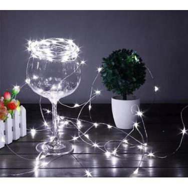 Imagem de Fio De Fada Cordão De Led 5m 50 Leds Função Pilha - bijoprata, branco(