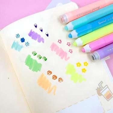 Imagem de Kit Caneta Marca Texto 6 Cores Com Carimbo Neon Q-116 - DAFU