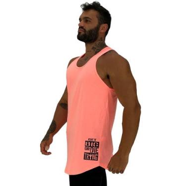 Imagem de Regata Longline Estampa Lateral Masculina MXD Conceito Get Big, Laranj