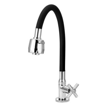 Imagem de Torneira Gourmet Flexível Cozinha Mesa Preta C62 - TFC