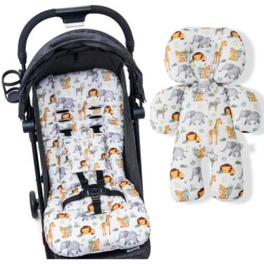 Imagem de Kit 1 almofada para carrinho 1 bebê conforto - safari n1 - CLICK TUDO