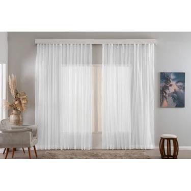 Imagem de Cortina Luxo Transparente Voil/voal 5 Metros Para Trilho Suiço Max Sim