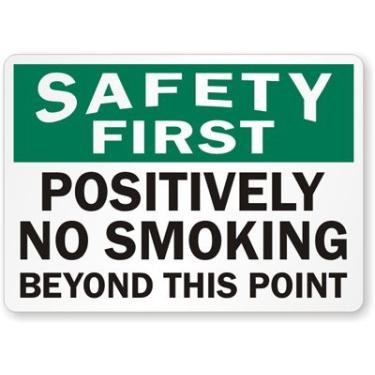 Imagem de Smartsign Etiqueta de vinil S-9544-EU-14 "Safety First - No Smoking Beyond This Point", 25,4 cm de comprimento, 35,56 cm de largura, 1,3 cm de altura