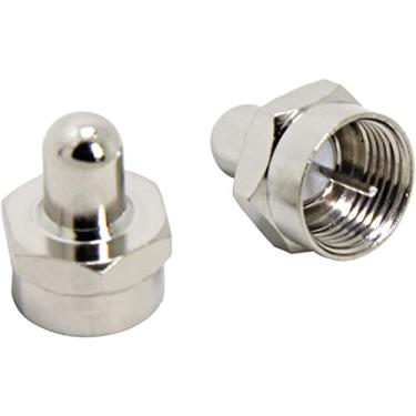 Imagem de Tampa de terminação F, terminador coaxial, pacote com 20, terminador de 75 Ohm para portas no divisor, AMP, cabo coaxial, antena de TV, placas de parede