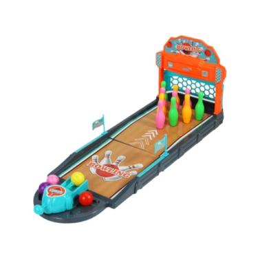 Imagem de Garende Conjunto de mini jogo de boliche de mesa, brinquedos de boliche, pequeno, pista de boliche, jogo de mesa engraçado para adultos, crianças, Verde