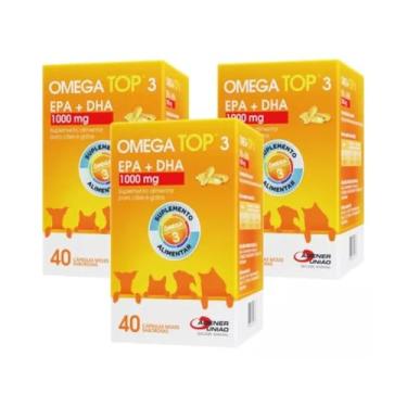 Imagem de Kit 3 Omega Top 3 1000mg Suplemento Alimentar para Cachorro cão cães e gatos