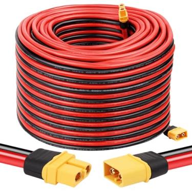 Imagem de MOOKEERF Cabo de extensão XT60 10AWG 30 m XT60 para XT60 com conector macho para fêmea para estação de energia portátil, painel solar, bateria RC