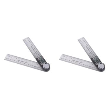 Imagem de Régua Transferidora Digital de Aço Inoxidável, 2 Peças, 10-390mm, Localizador de ângulo, Com Função de Retenção de Dados, para Reparos de Construção Em Madeira