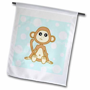 Imagem de 3dRose fl_6102_1 Macaco azul bebê, bandeira de jardim, 30 x 45 cm