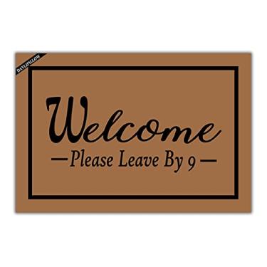 Imagem de DAYLIPILLOW Tapete de boas-vindas para porta da frente - Welcome Please Leave by 9 Capacho Engraçado Welcome Mats Outdoor