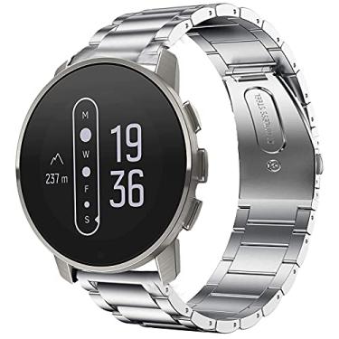 Imagem de Compatível com pulseira SUUNTO 9 Peak, Lamshaw de aço inoxidável de liberação rápida de metal de substituição compatível com smartwatch SUUNTO 5 Peak / 9 Peak (prata)