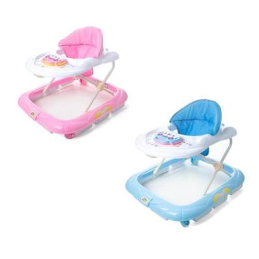 Imagem de Andador Infantil Pianinho Rosa Azul Baby Style, azul