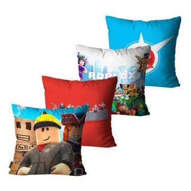 Imagem de Kit com 4 Capas para Almofadas Roblox Gamer infantil 45x45 - Mdecore