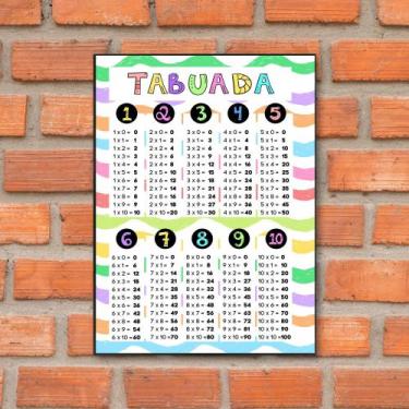Imagem de Quadro Tabuada Matemática Escola Colégio Pedagógico 28x40cm - CAMALEÃO
